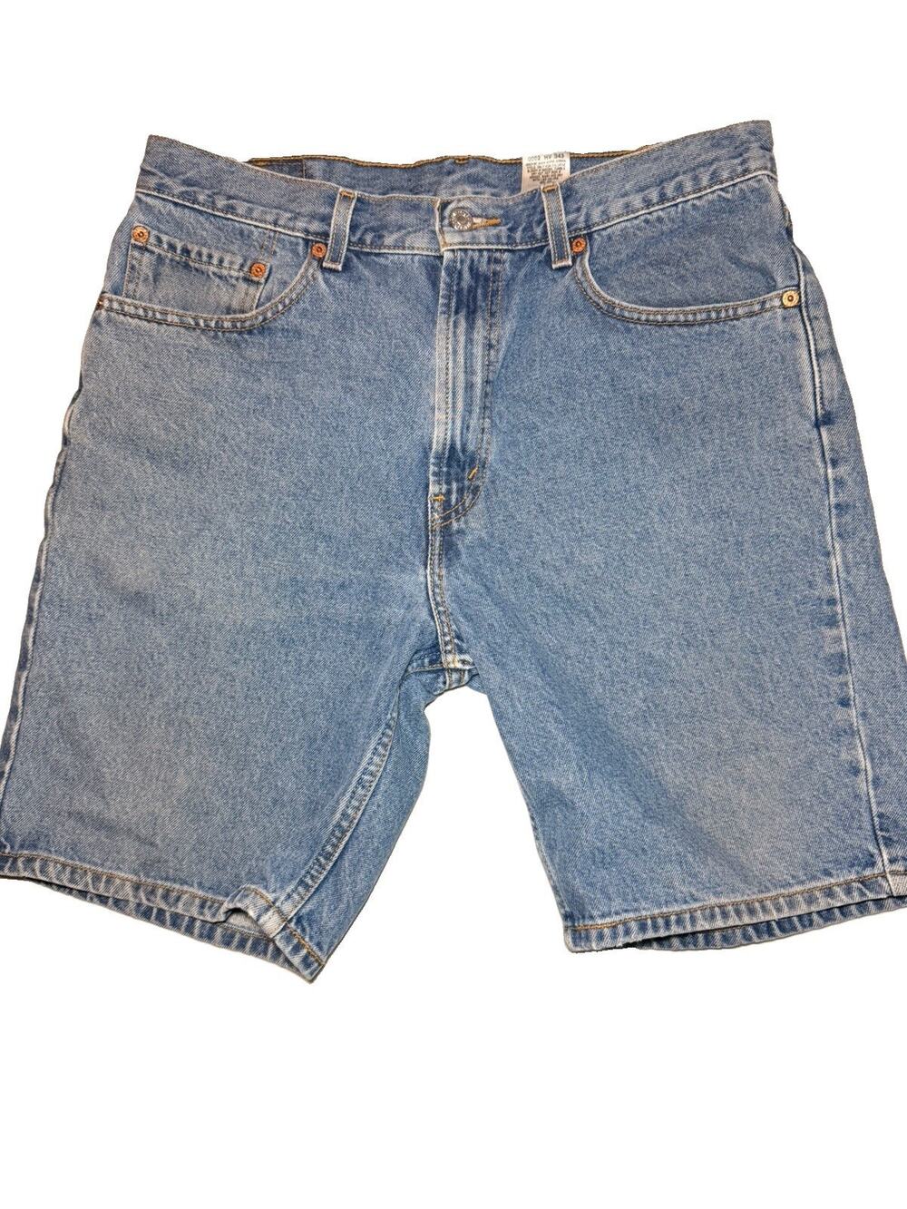 VTG Levi's 505 Denim Shorts Mens 34 Blue Jean Regular Fit 90s Jorts Distressed